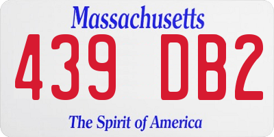 MA license plate 439DB2