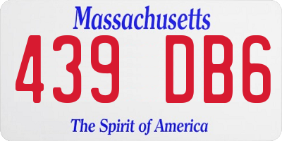 MA license plate 439DB6