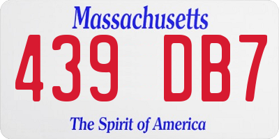 MA license plate 439DB7