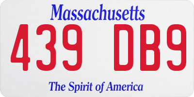 MA license plate 439DB9