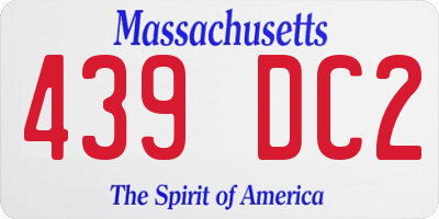 MA license plate 439DC2
