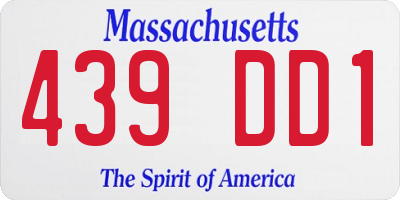 MA license plate 439DD1