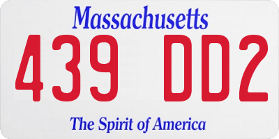 MA license plate 439DD2