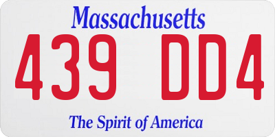 MA license plate 439DD4