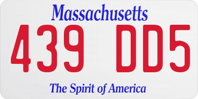MA license plate 439DD5