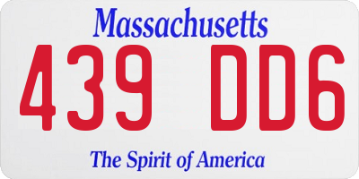 MA license plate 439DD6