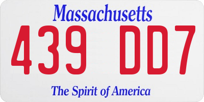 MA license plate 439DD7