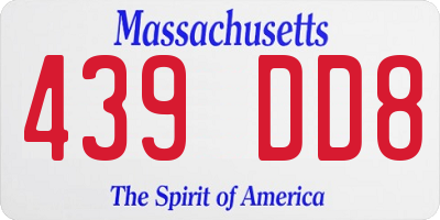 MA license plate 439DD8