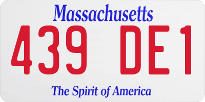 MA license plate 439DE1