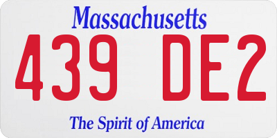 MA license plate 439DE2