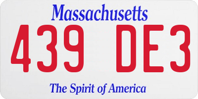 MA license plate 439DE3