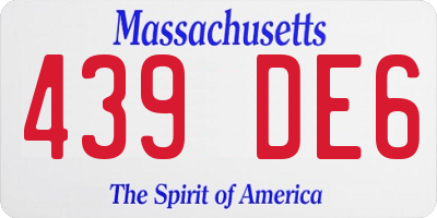 MA license plate 439DE6