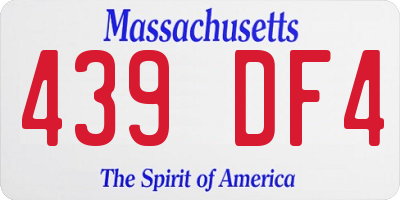 MA license plate 439DF4