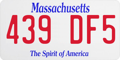 MA license plate 439DF5