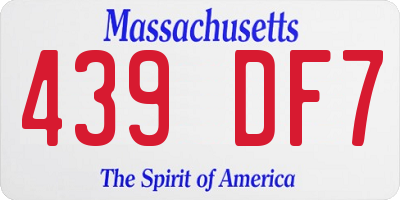 MA license plate 439DF7