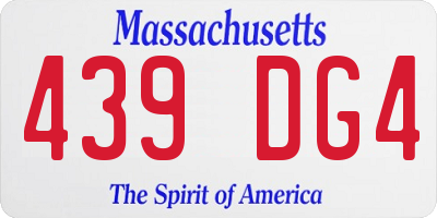 MA license plate 439DG4