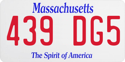 MA license plate 439DG5