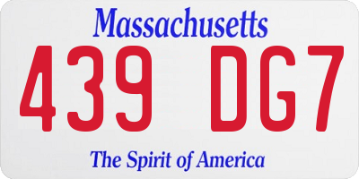 MA license plate 439DG7