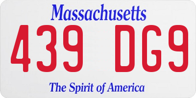 MA license plate 439DG9