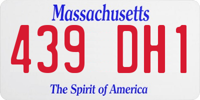MA license plate 439DH1