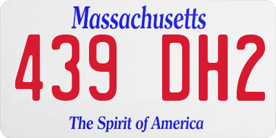 MA license plate 439DH2
