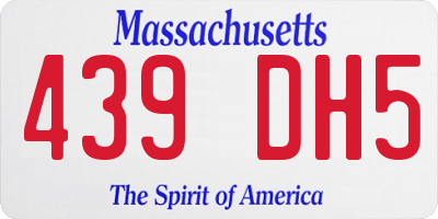 MA license plate 439DH5