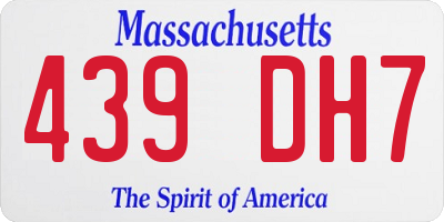 MA license plate 439DH7