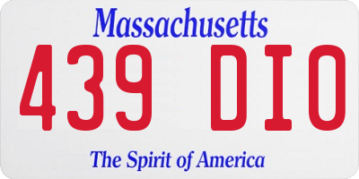 MA license plate 439DI0