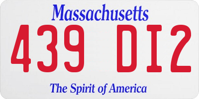 MA license plate 439DI2