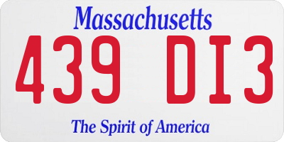MA license plate 439DI3