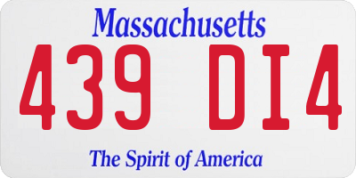 MA license plate 439DI4