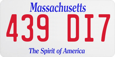 MA license plate 439DI7