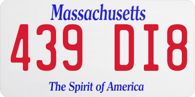 MA license plate 439DI8