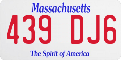MA license plate 439DJ6