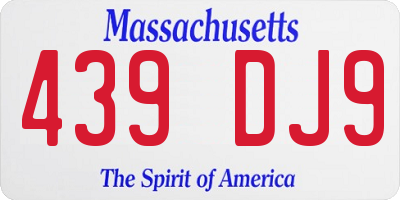 MA license plate 439DJ9