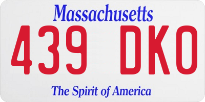 MA license plate 439DK0