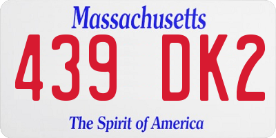 MA license plate 439DK2