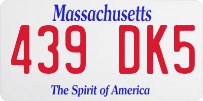 MA license plate 439DK5