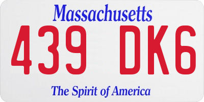 MA license plate 439DK6
