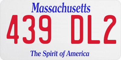 MA license plate 439DL2