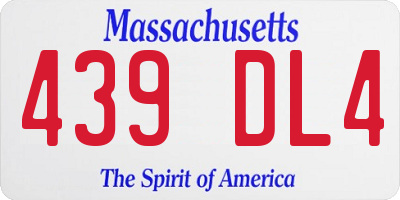 MA license plate 439DL4