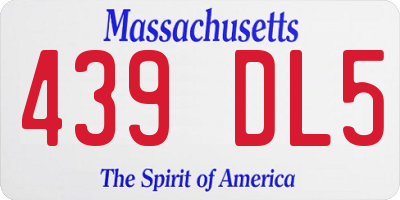 MA license plate 439DL5