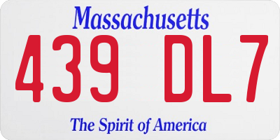 MA license plate 439DL7