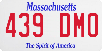 MA license plate 439DM0
