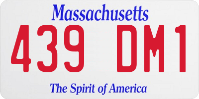 MA license plate 439DM1
