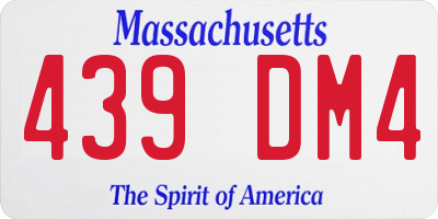 MA license plate 439DM4