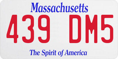 MA license plate 439DM5
