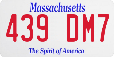 MA license plate 439DM7