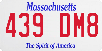 MA license plate 439DM8