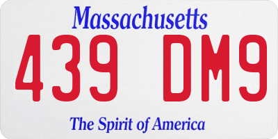 MA license plate 439DM9